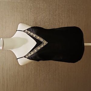 Versona size M black satiny bejeweled dressy cami top